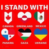 I Stand With Canada Greenland Mexico Panama Gaza Ukraine Santa Hat thumb 1