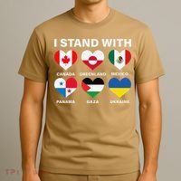 I Stand With Canada Greenland Mexico Panama Gaza Ukraine T-Shirt thumb 3