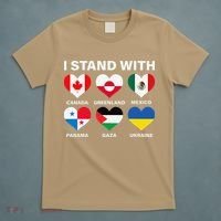 I Stand With Canada Greenland Mexico Panama Gaza Ukraine T-Shirt thumb 5