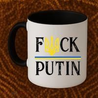 I Stand With Ukraine Flag Logo Trident Funny Anti Putin Coffee Mug thumb 2
