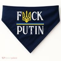 I Stand With Ukraine Flag Logo Trident Funny Anti Putin USA-Made Doggie Bandana thumb 0
