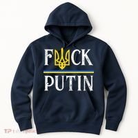 I Stand With Ukraine Flag Logo Trident Funny Anti Putin Hoodie thumb 0