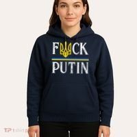 I Stand With Ukraine Flag Logo Trident Funny Anti Putin Hoodie thumb 5