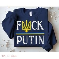 I Stand With Ukraine Flag Logo Trident Funny Anti Putin Sweatshirt thumb 2
