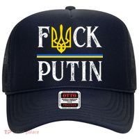 I Stand With Ukraine Flag Logo Trident Funny Anti Putin Hat thumb 0