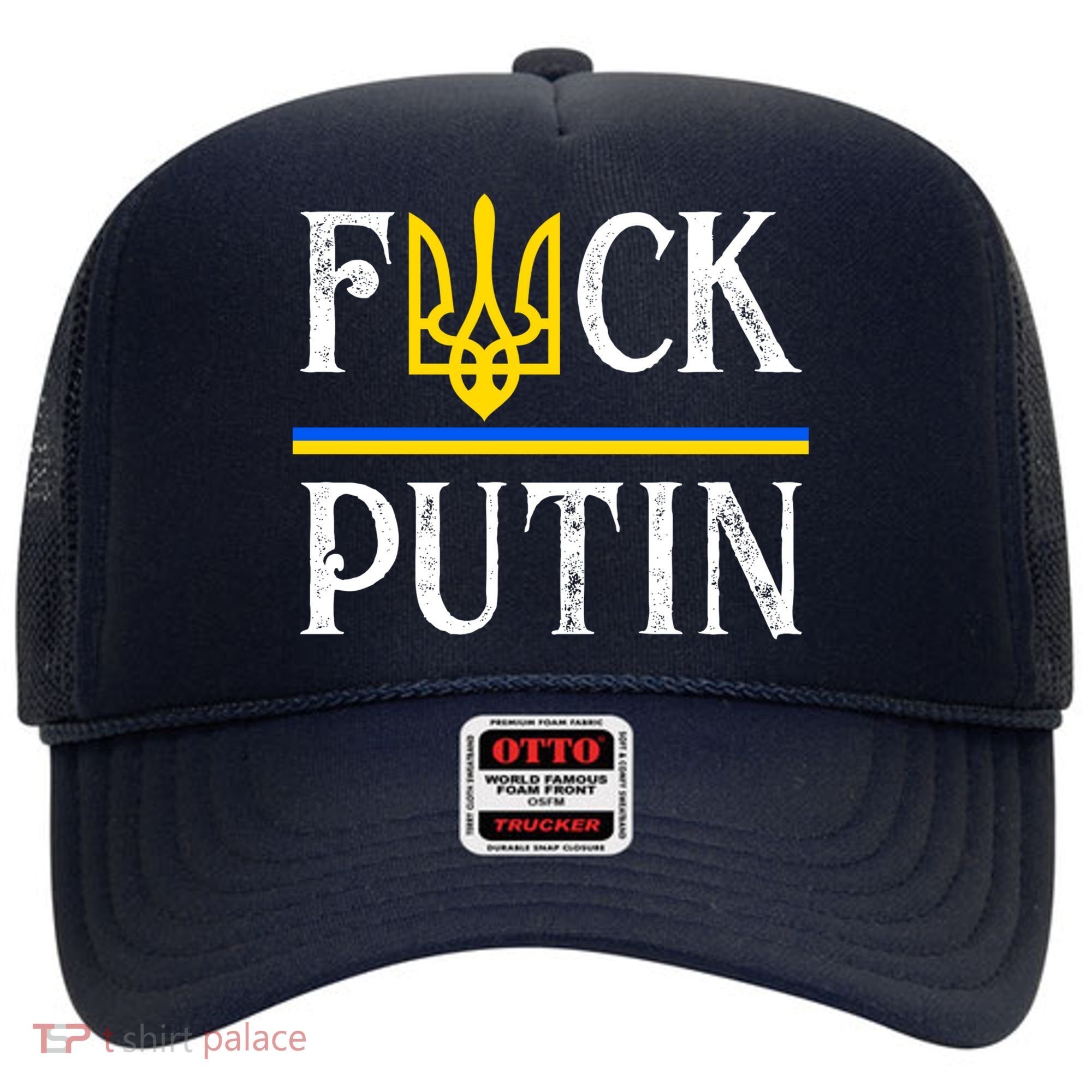 I Stand With Ukraine Flag Logo Trident Funny Anti Putin Hat