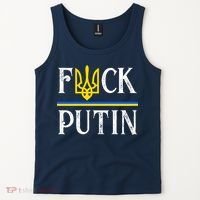 I Stand With Ukraine Flag Logo Trident Funny Anti Putin Tank Top thumb 2