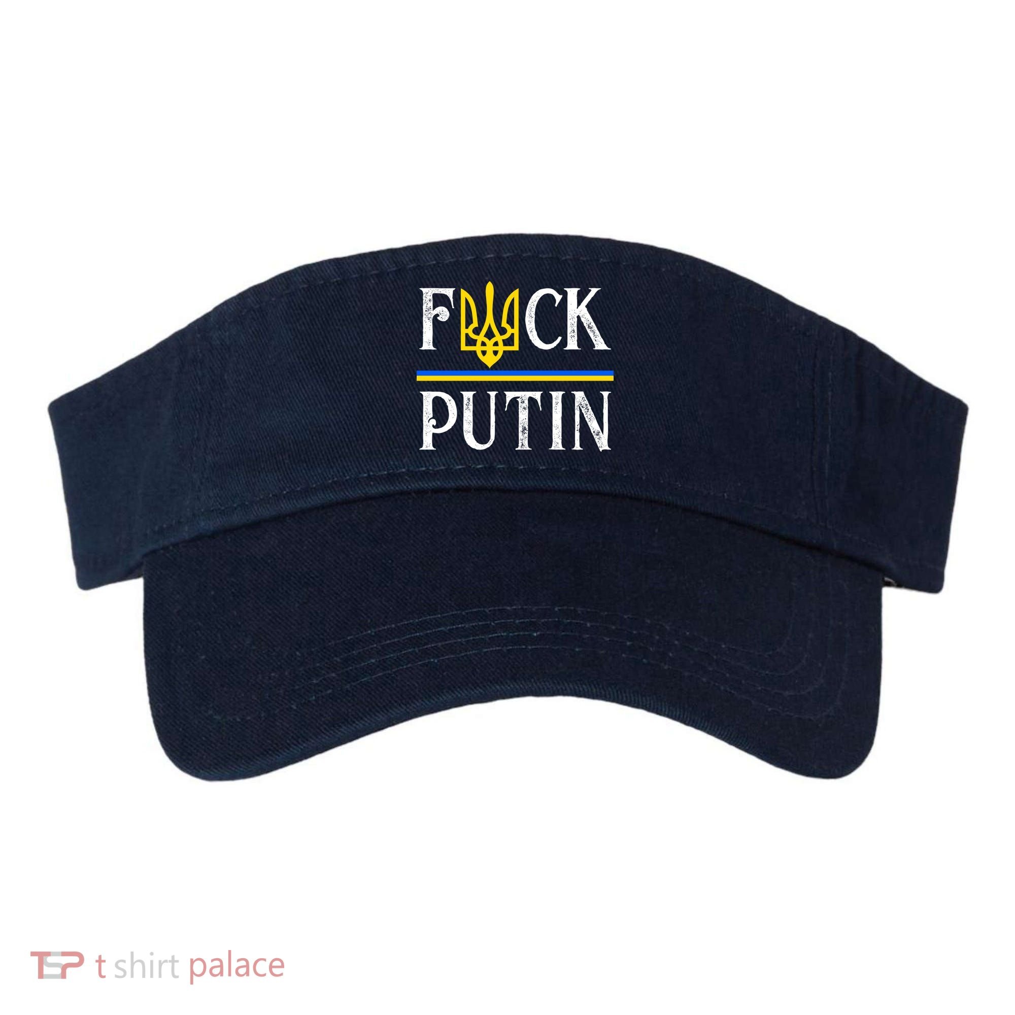 I Stand With Ukraine Flag Logo Trident Funny Anti Putin Visor