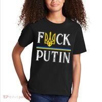 I Stand With Ukraine Flag Logo Trident Funny Anti Putin Kids T-Shirt thumb 2
