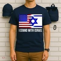 I Stand With Israel Us Israel Flag Support Israel Jerusalem T-Shirt thumb 6