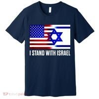 I Stand With Israel Us Israel Flag Support Israel Jerusalem Premium T-Shirt thumb 0