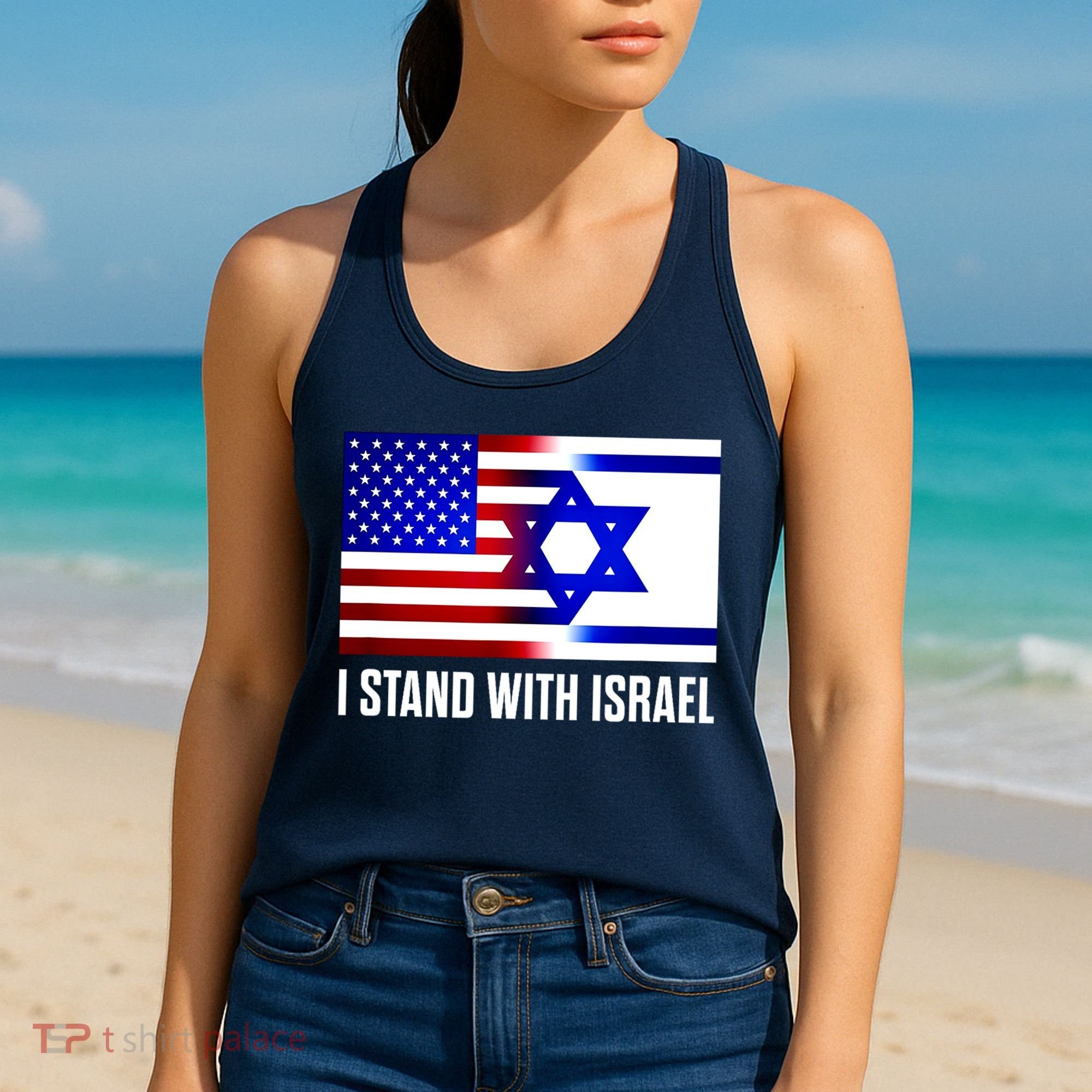 I Stand With Israel Us Israel Flag Support Israel Jerusalem Women's Tank Top