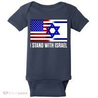 I Stand With Israel Us Israel Flag Support Israel Jerusalem Baby Bodysuit thumb 0