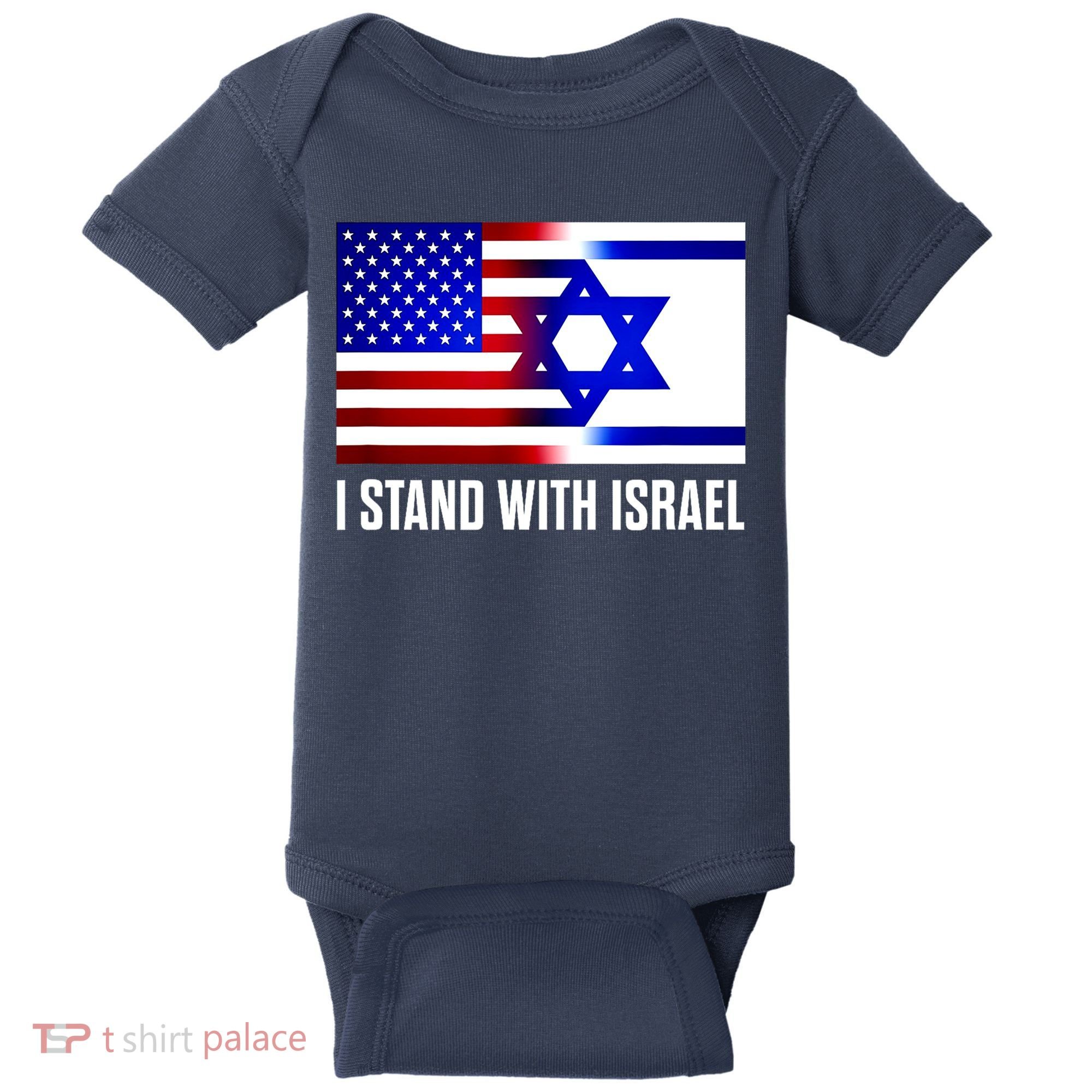 I Stand With Israel Us Israel Flag Support Israel Jerusalem Baby Bodysuit