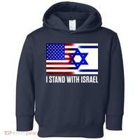 I Stand With Israel Us Israel Flag Support Israel Jerusalem Toddler Hoodie thumb 0
