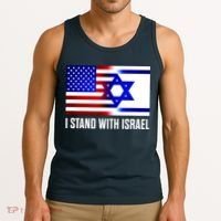 I Stand With Israel Us Israel Flag Support Israel Jerusalem Tank Top thumb 3
