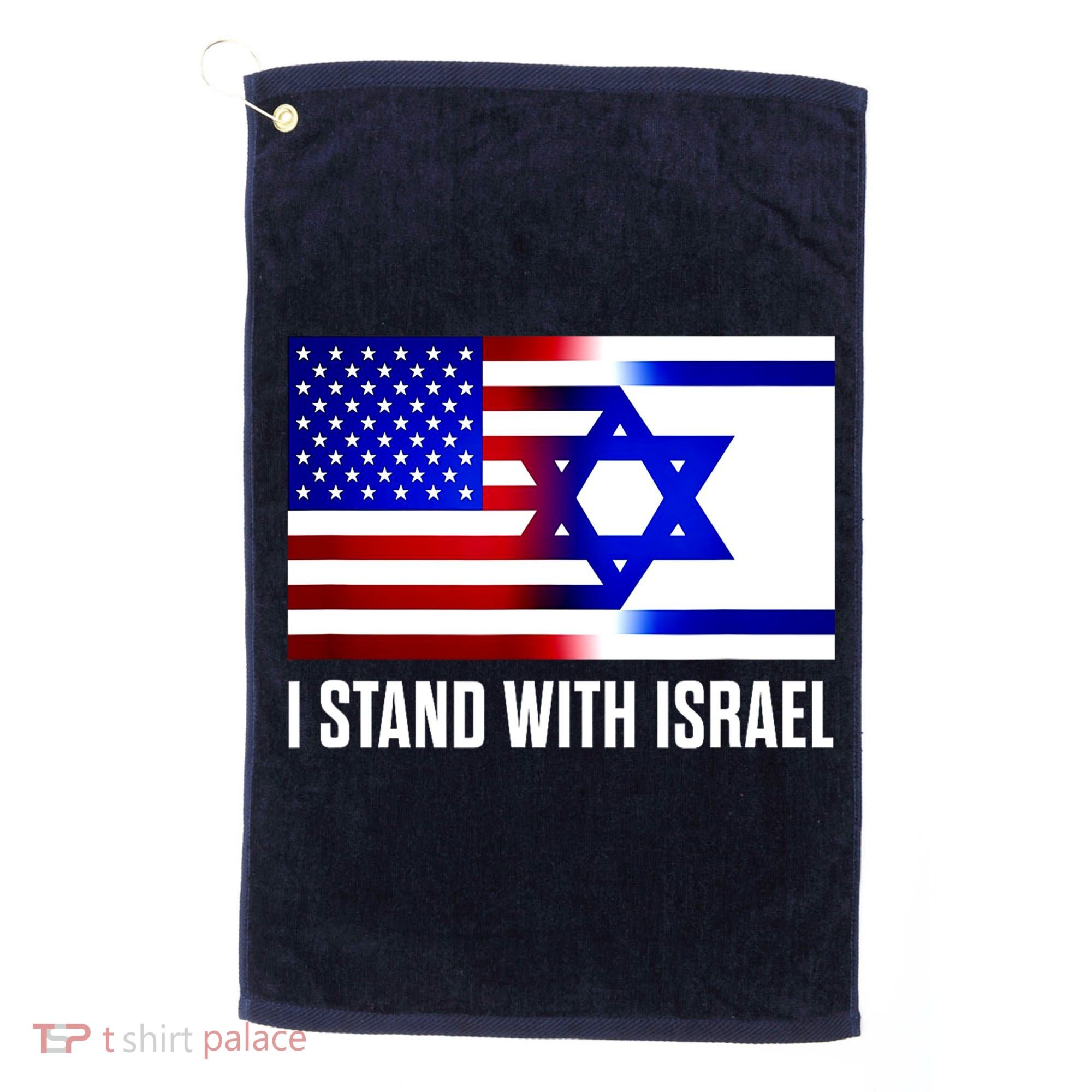 I Stand With Israel Us Israel Flag Support Israel Jerusalem Golf Towel
