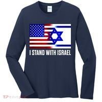 I Stand With Israel Us Israel Flag Support Israel Jerusalem Women's Long Sleeve Shirt thumb 0