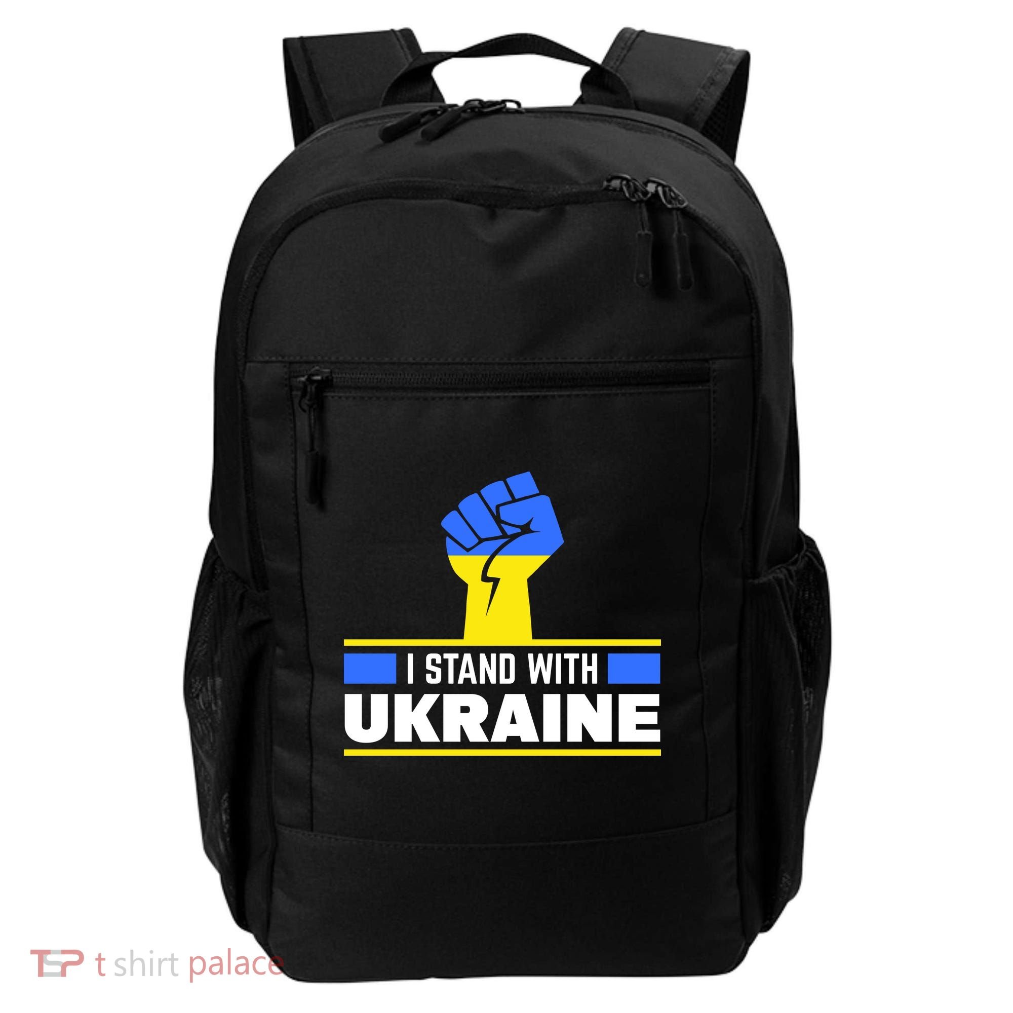 I Stand With Ukraine Support Love Peace Fist Backpack