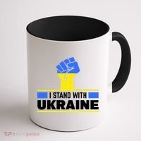 I Stand With Ukraine Support Love Peace Fist Coffee Mug thumb 1