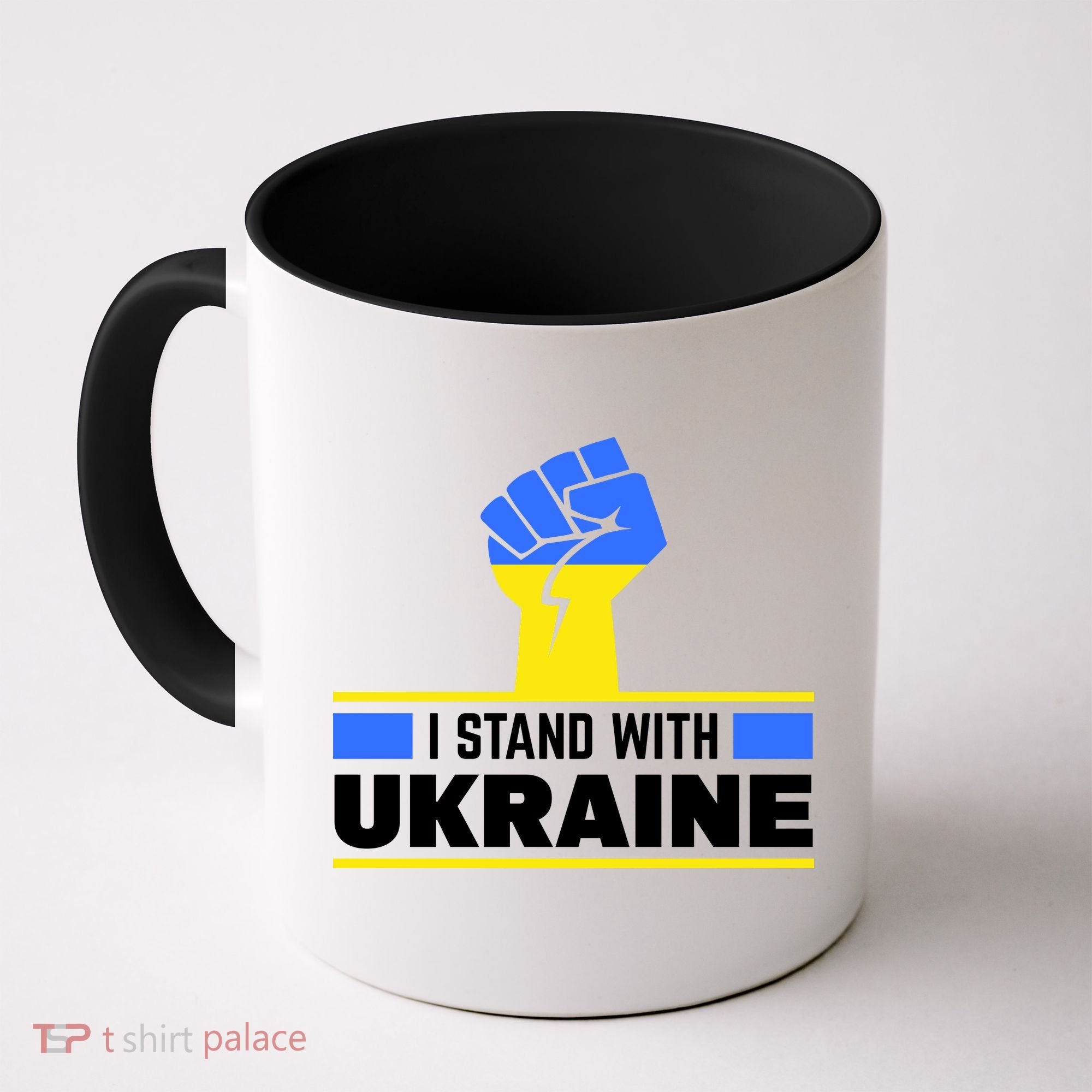 I Stand With Ukraine Support Love Peace Fist Coffee Mug