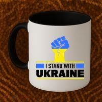 I Stand With Ukraine Support Love Peace Fist Coffee Mug thumb 2