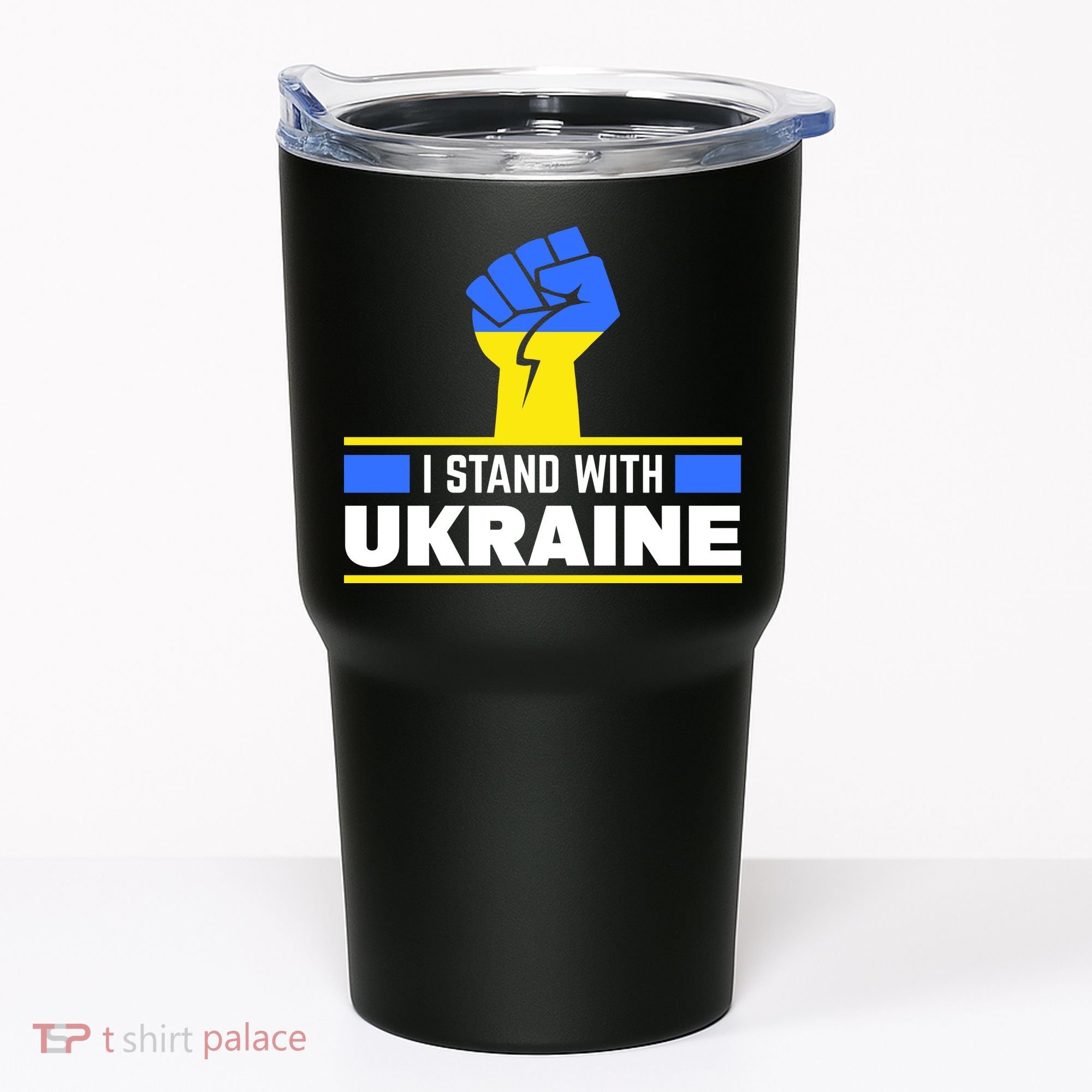 I Stand With Ukraine Support Love Peace Fist Tumbler