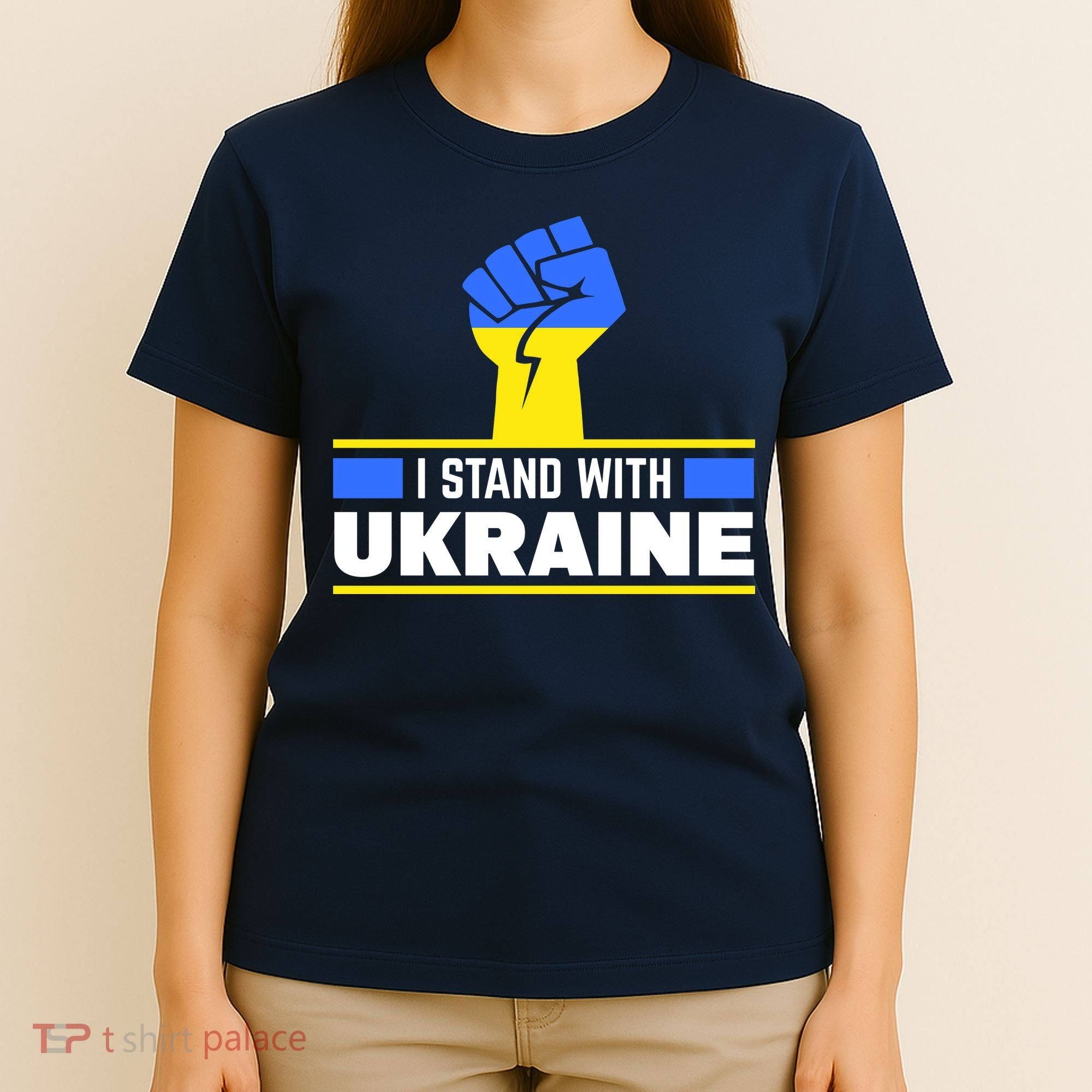 I Stand With Ukraine Support Love Peace Fist T-Shirt