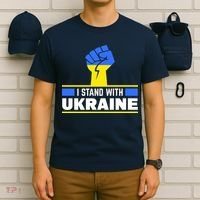 I Stand With Ukraine Support Love Peace Fist T-Shirt thumb 6