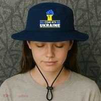 I Stand With Ukraine Support Love Peace Fist Bucket Hat thumb 3