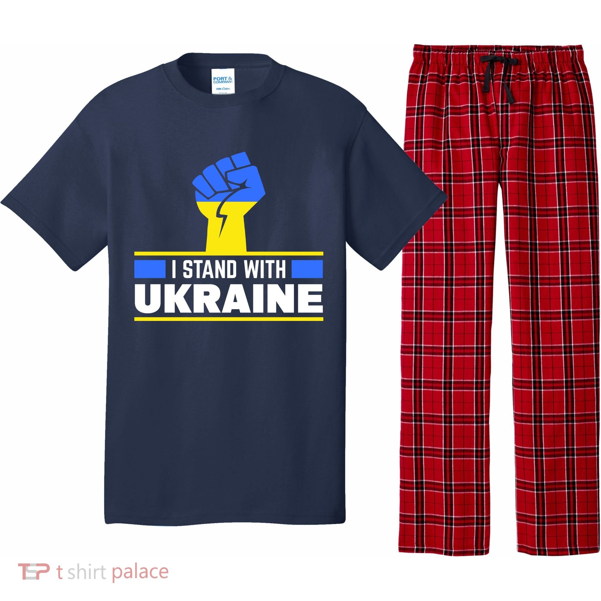 I Stand With Ukraine Support Love Peace Fist Pajama Set
