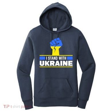 I Stand With Ukraine Support Love Peace Fist Women's Hoodie