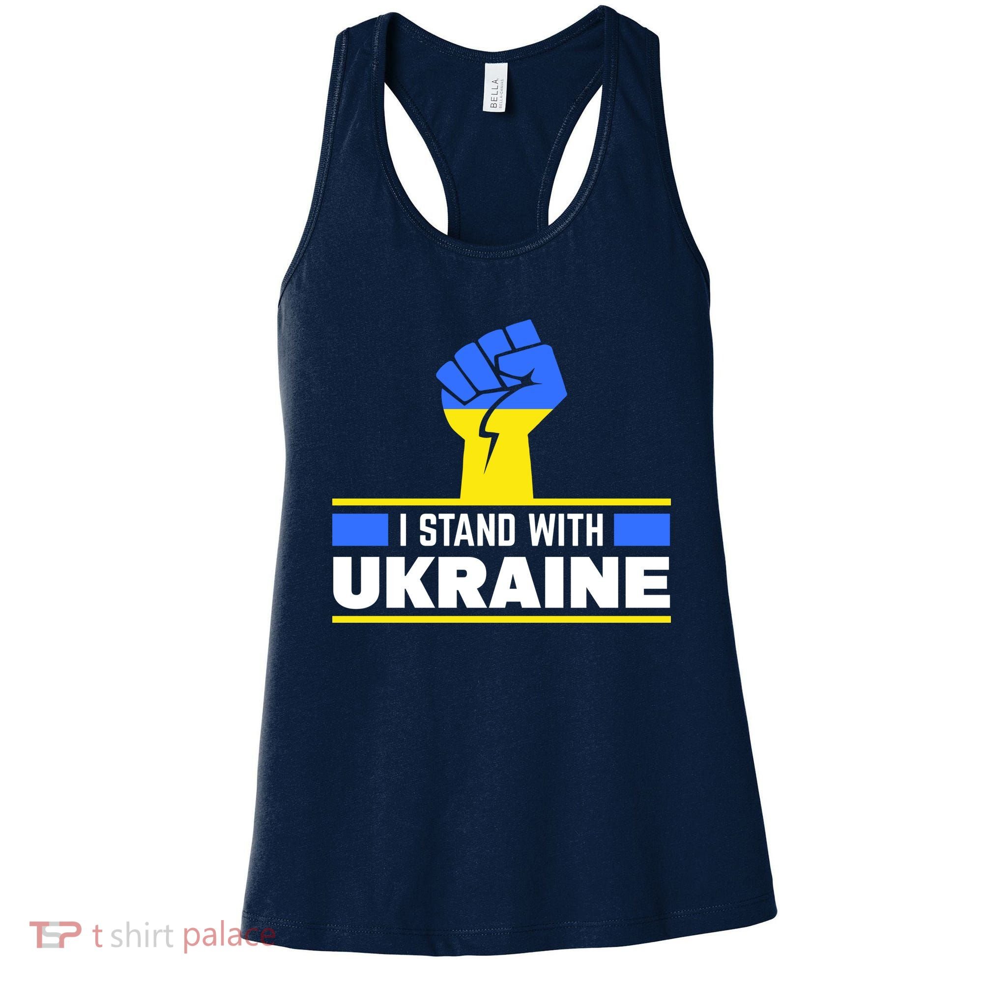 I Stand With Ukraine Support Love Peace Fist Women's Tank Top