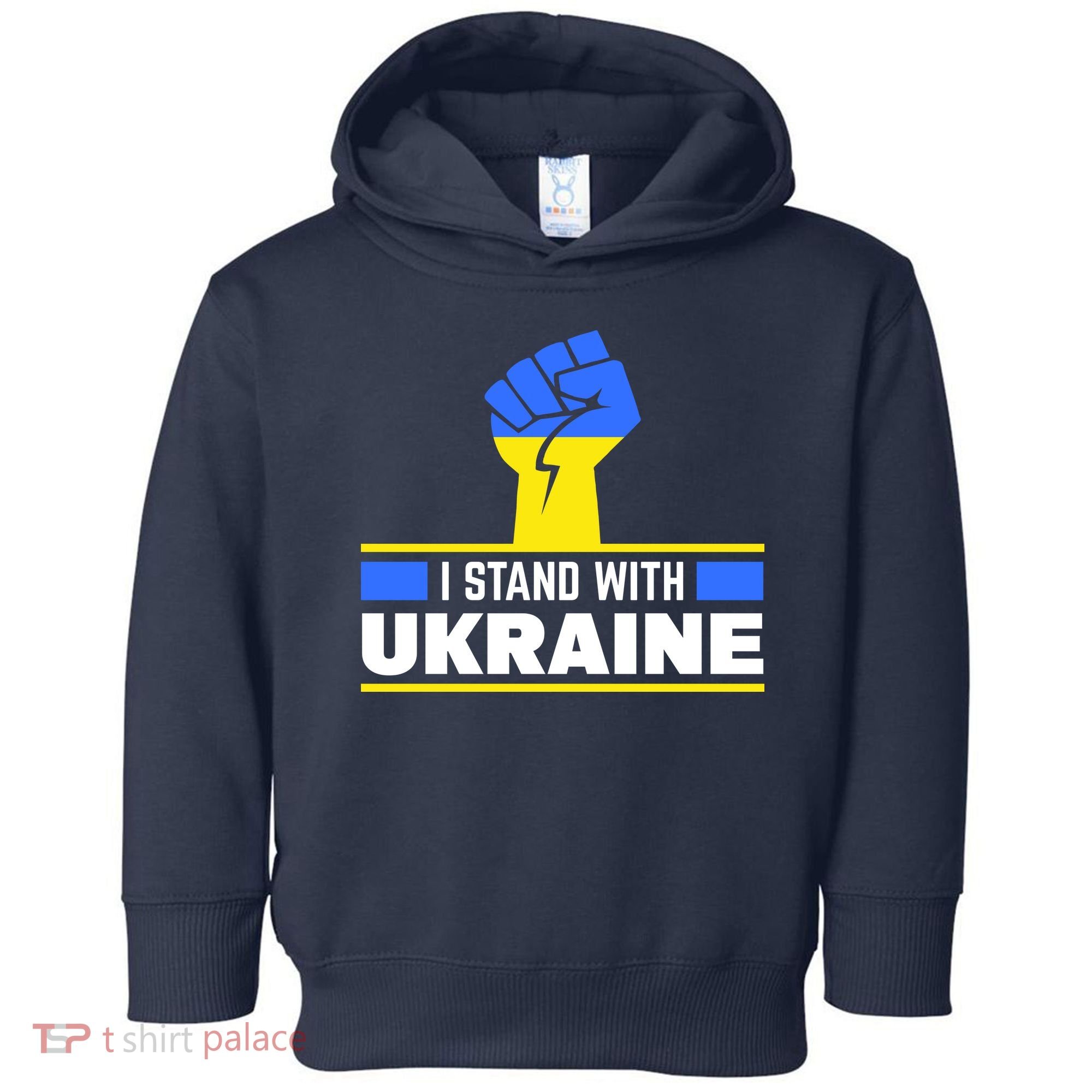 I Stand With Ukraine Support Love Peace Fist Toddler Hoodie
