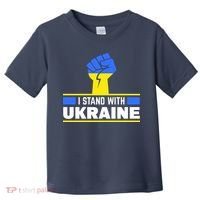 I Stand With Ukraine Support Love Peace Fist Toddler T-Shirt thumb 0