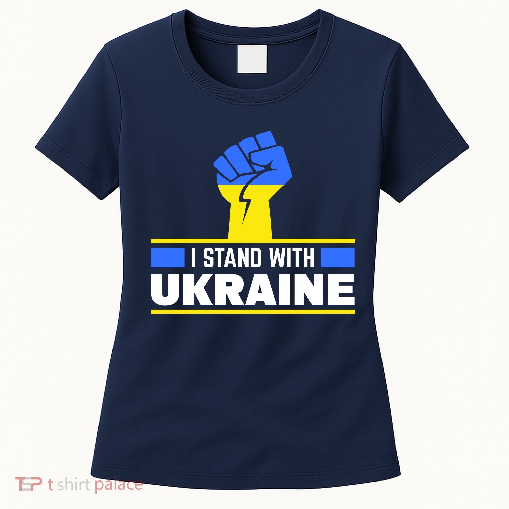 I Stand With Ukraine Support Love Peace Fist Women's T-Shirt