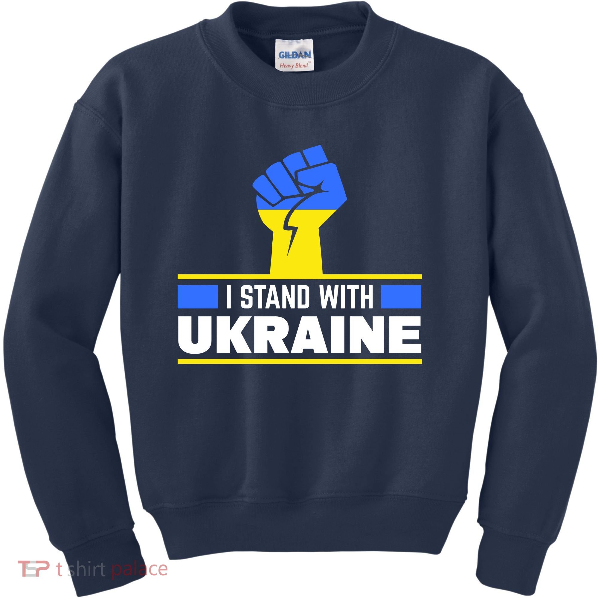 I Stand With Ukraine Support Love Peace Fist Kids Sweatshirt