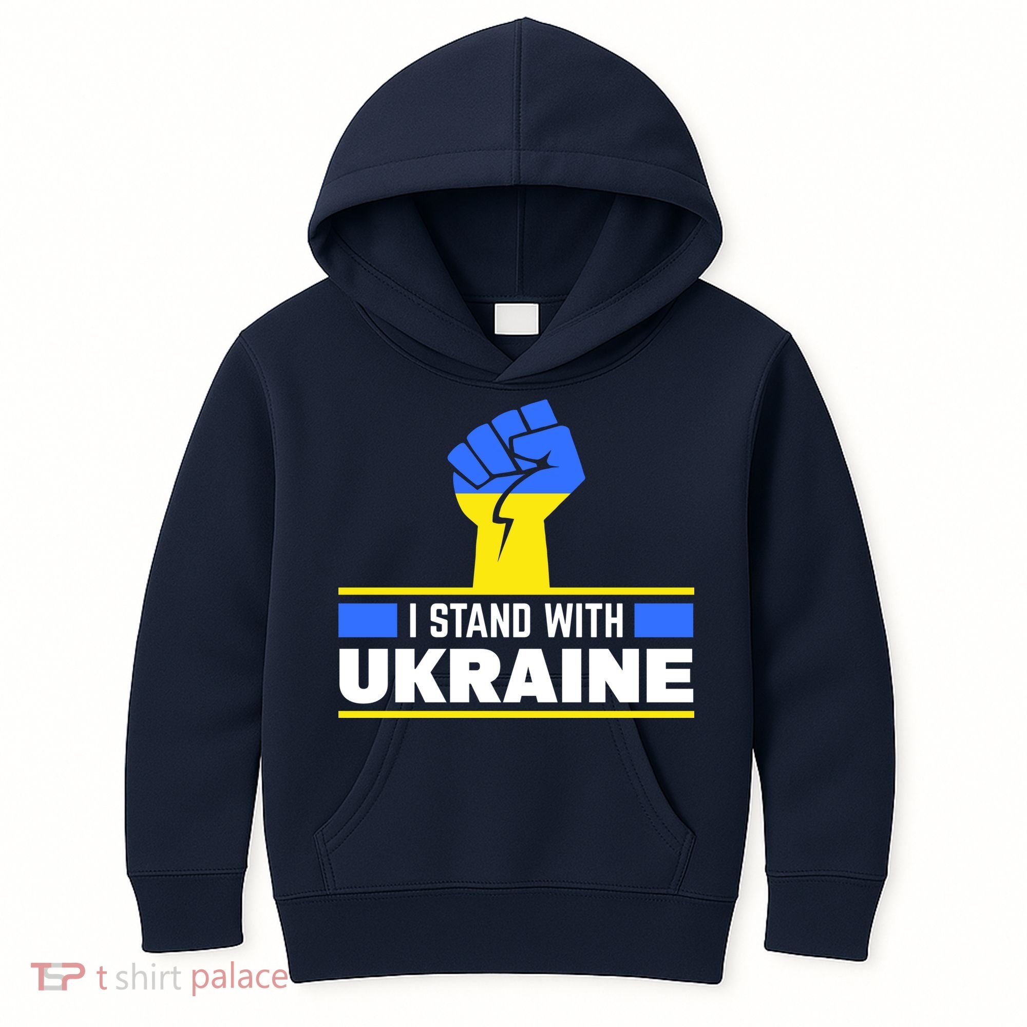 I Stand With Ukraine Support Love Peace Fist Kids Hoodie