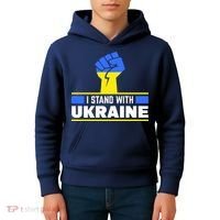 I Stand With Ukraine Support Love Peace Fist Kids Hoodie thumb 4