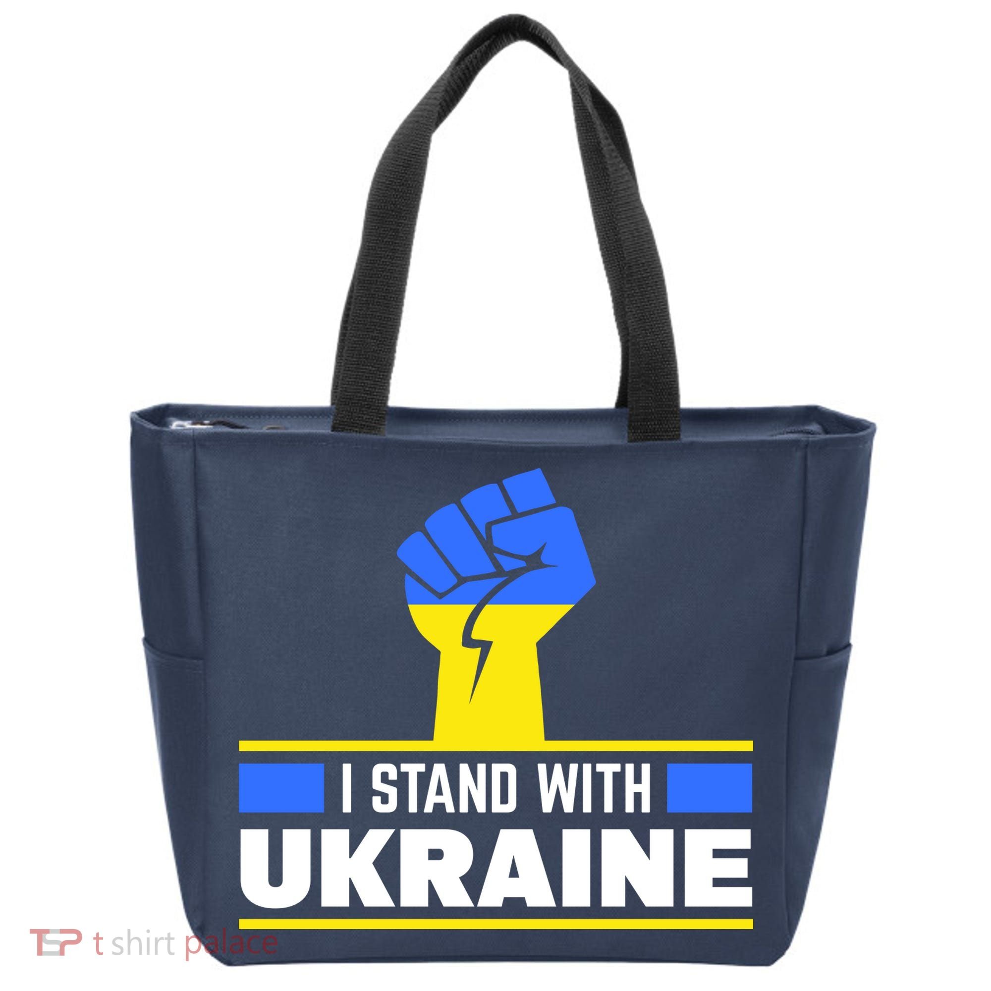 I Stand With Ukraine Support Love Peace Fist Tote Bag