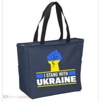 I Stand With Ukraine Support Love Peace Fist Tote Bag thumb 2