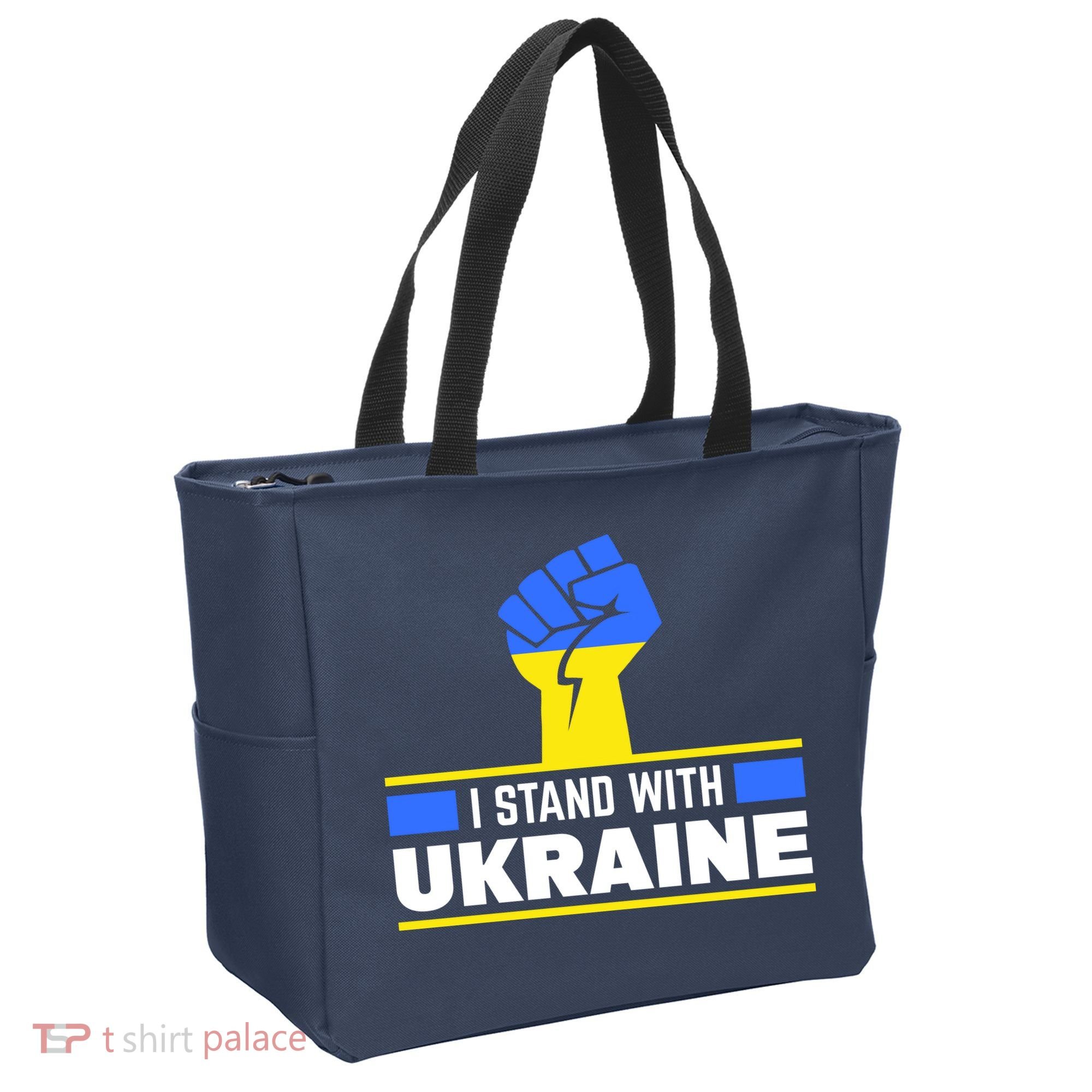 I Stand With Ukraine Support Love Peace Fist Tote Bag