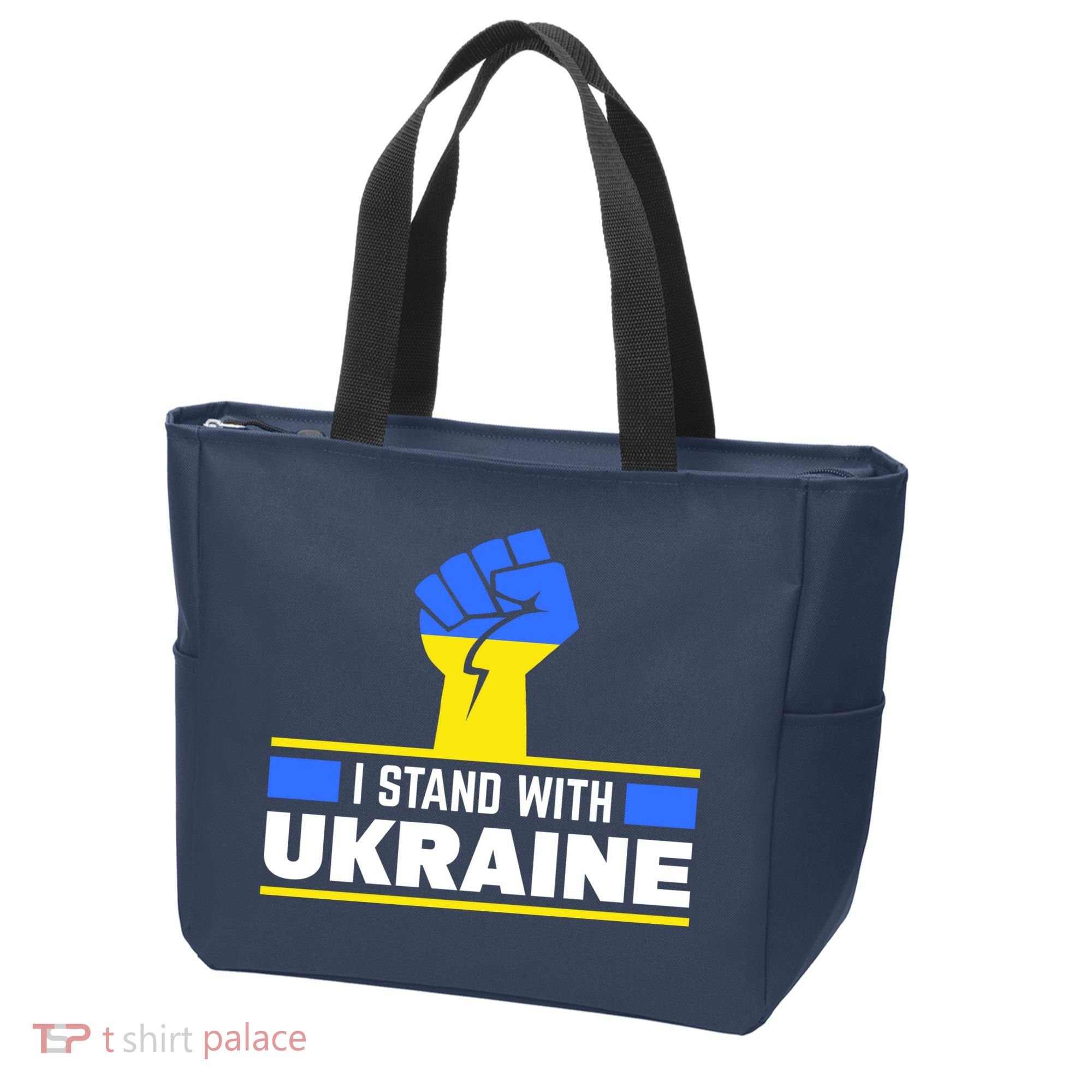 I Stand With Ukraine Support Love Peace Fist Tote Bag