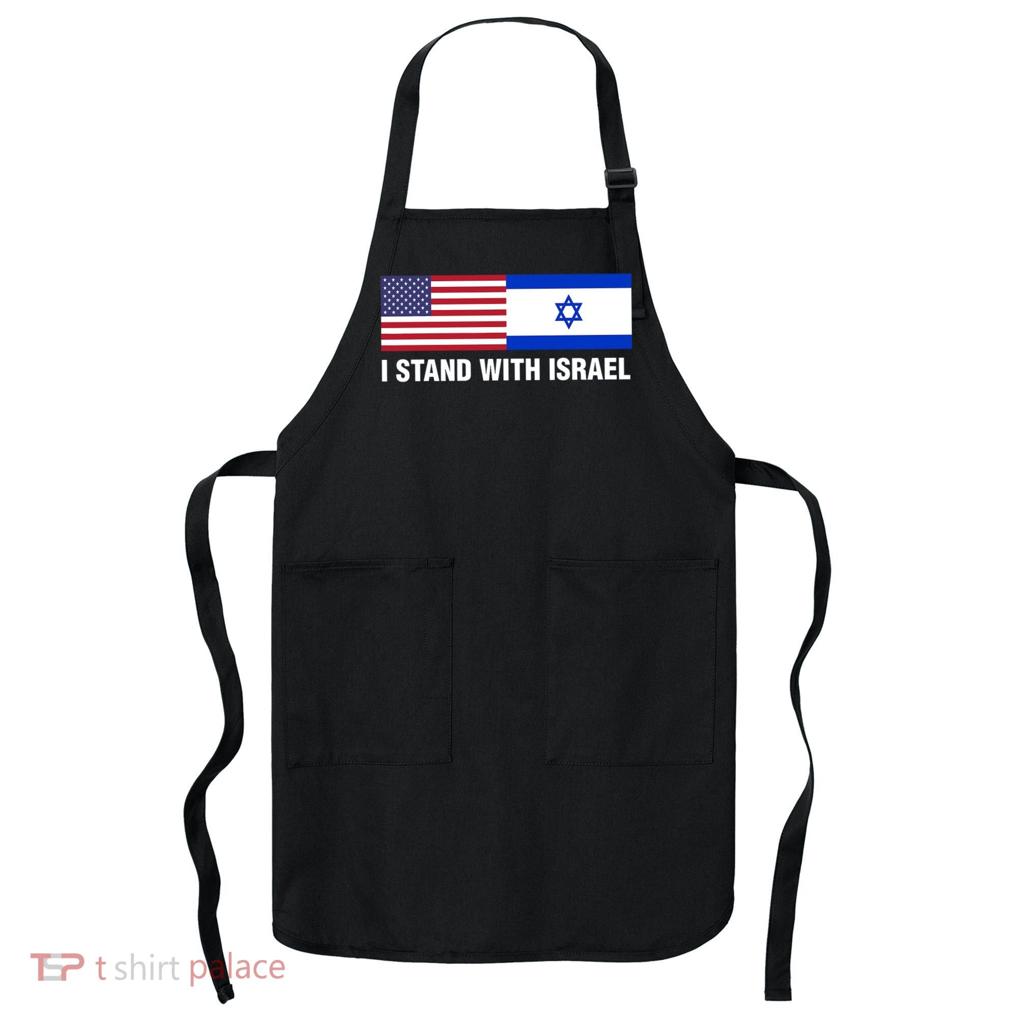 I Stand With Israel American Flag Israeli Flag Apron