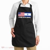 I Stand With Israel American Flag Israeli Flag Apron thumb 2