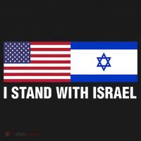 I Stand With Israel American Flag Israeli Flag Apron thumb 3