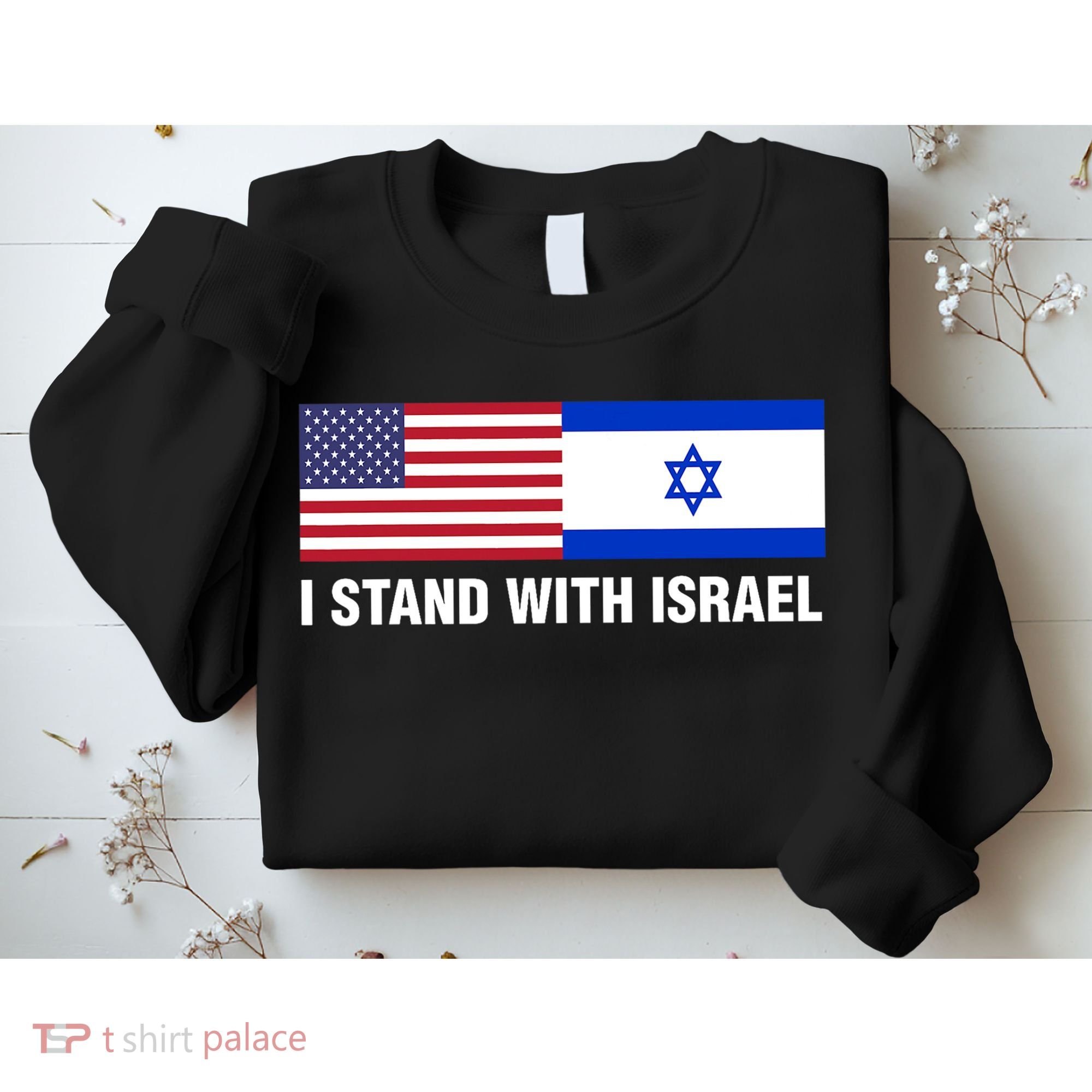 I Stand With Israel American Flag Israeli Flag Sweatshirt