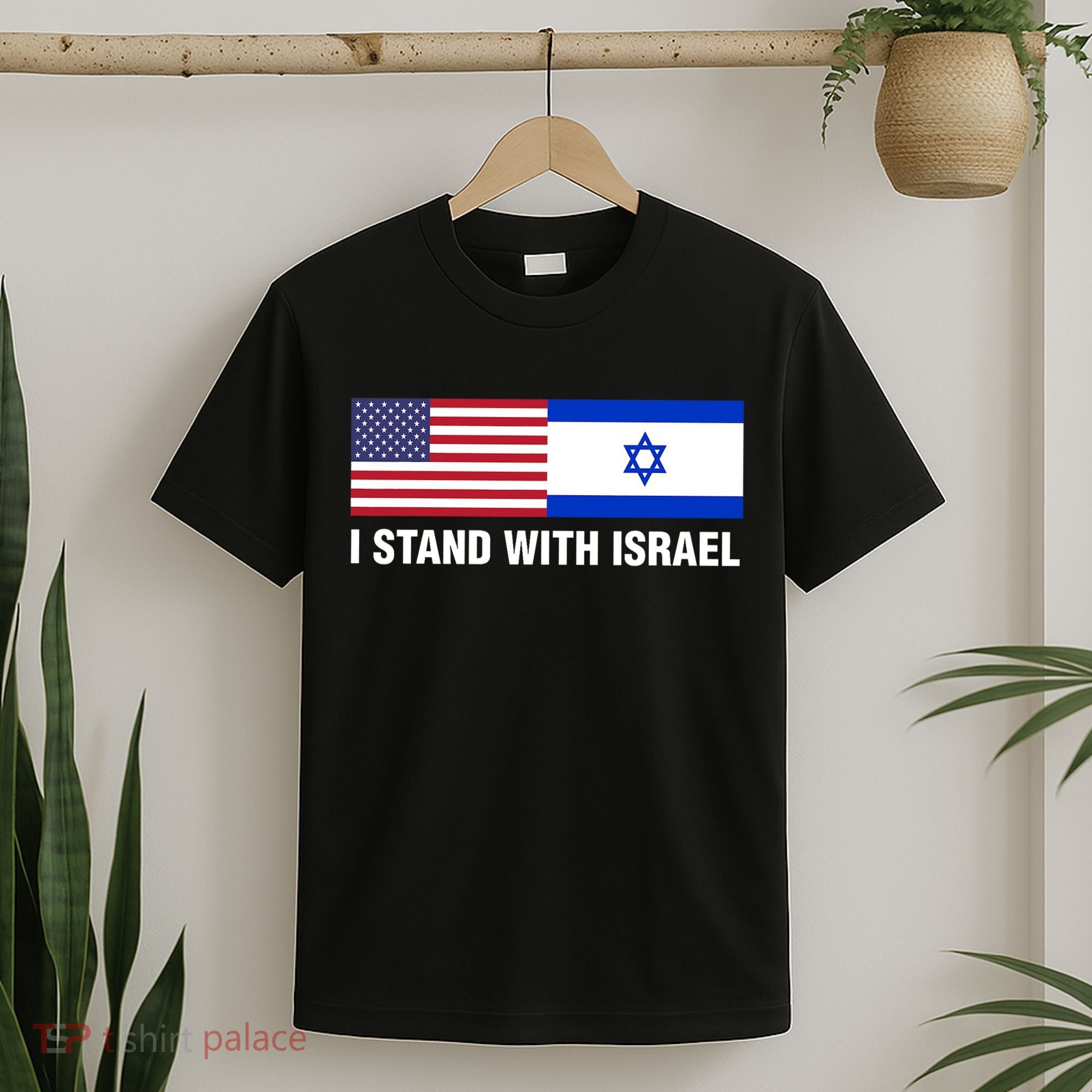 I Stand With Israel American Flag Israeli Flag T-Shirt