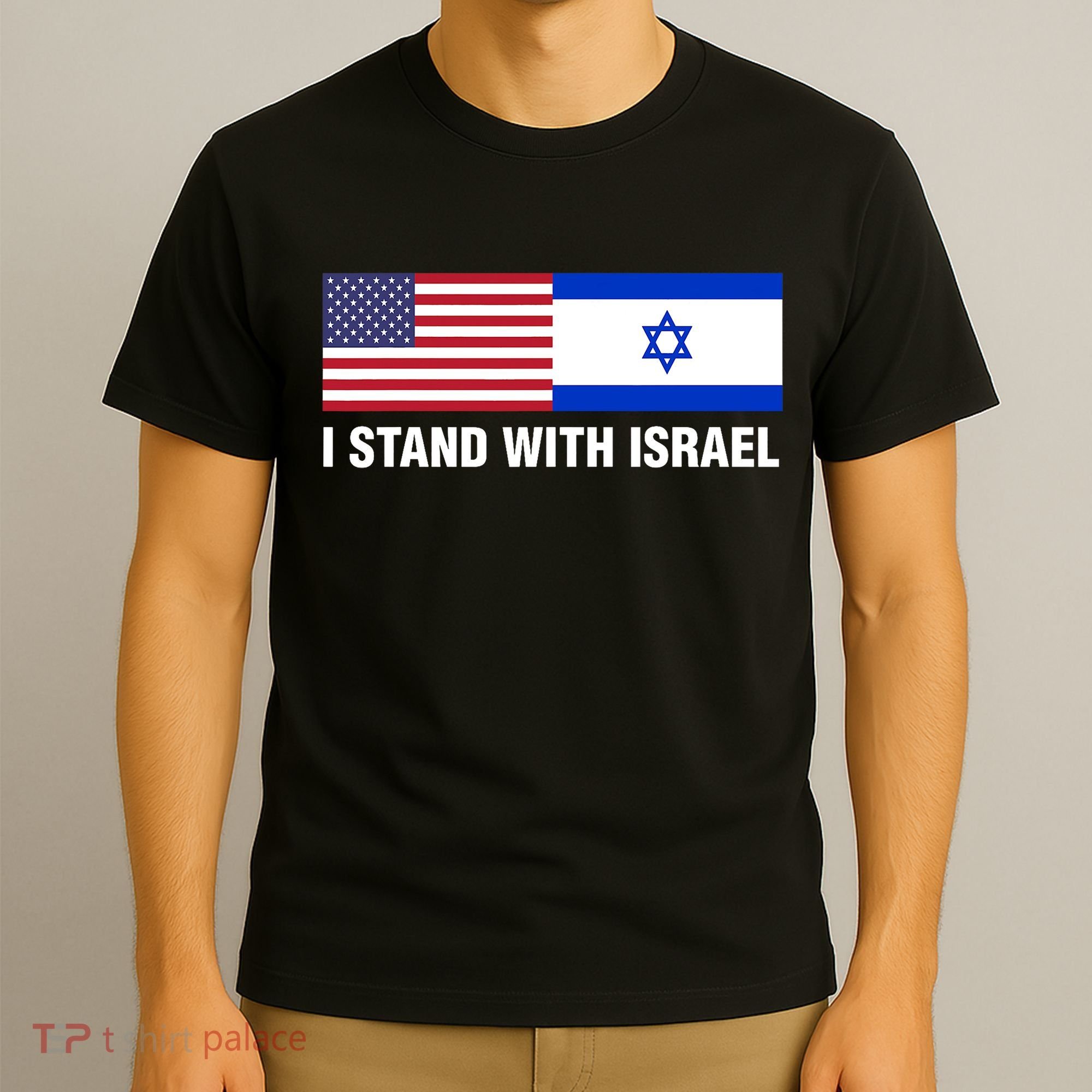 I Stand With Israel American Flag Israeli Flag T-Shirt