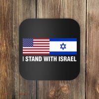 I Stand With Israel American Flag Israeli Flag Coaster thumb 0